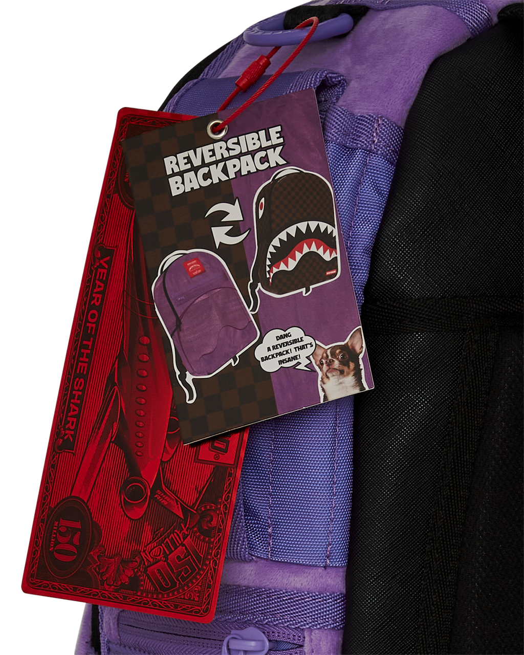 Nooo Way!!! a Reversible Backpack - Purple Velour to Og Sharks in Paris Backpack - Image 22
