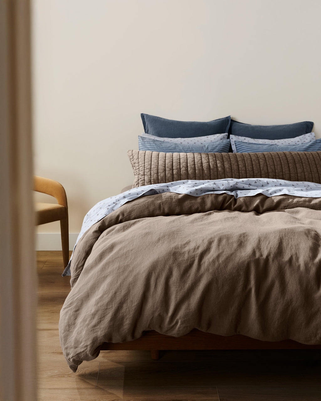 Garment Dyed Channel Body Pillow Cover - FINAL SALE (Warm Grey) - Image 2