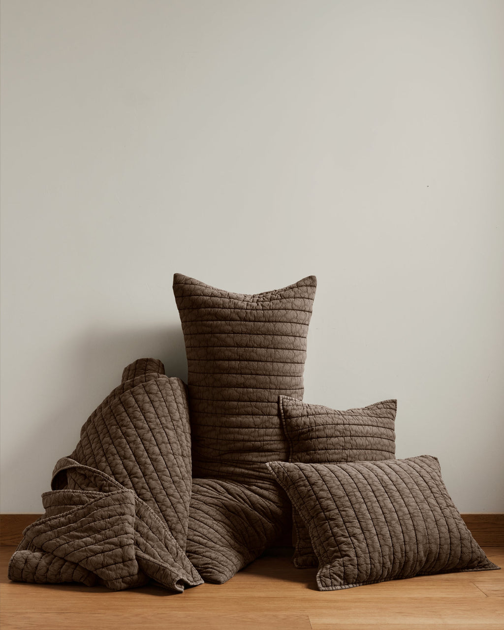 Garment Dyed Channel Body Pillow Cover - FINAL SALE (Warm Grey) - Image 4