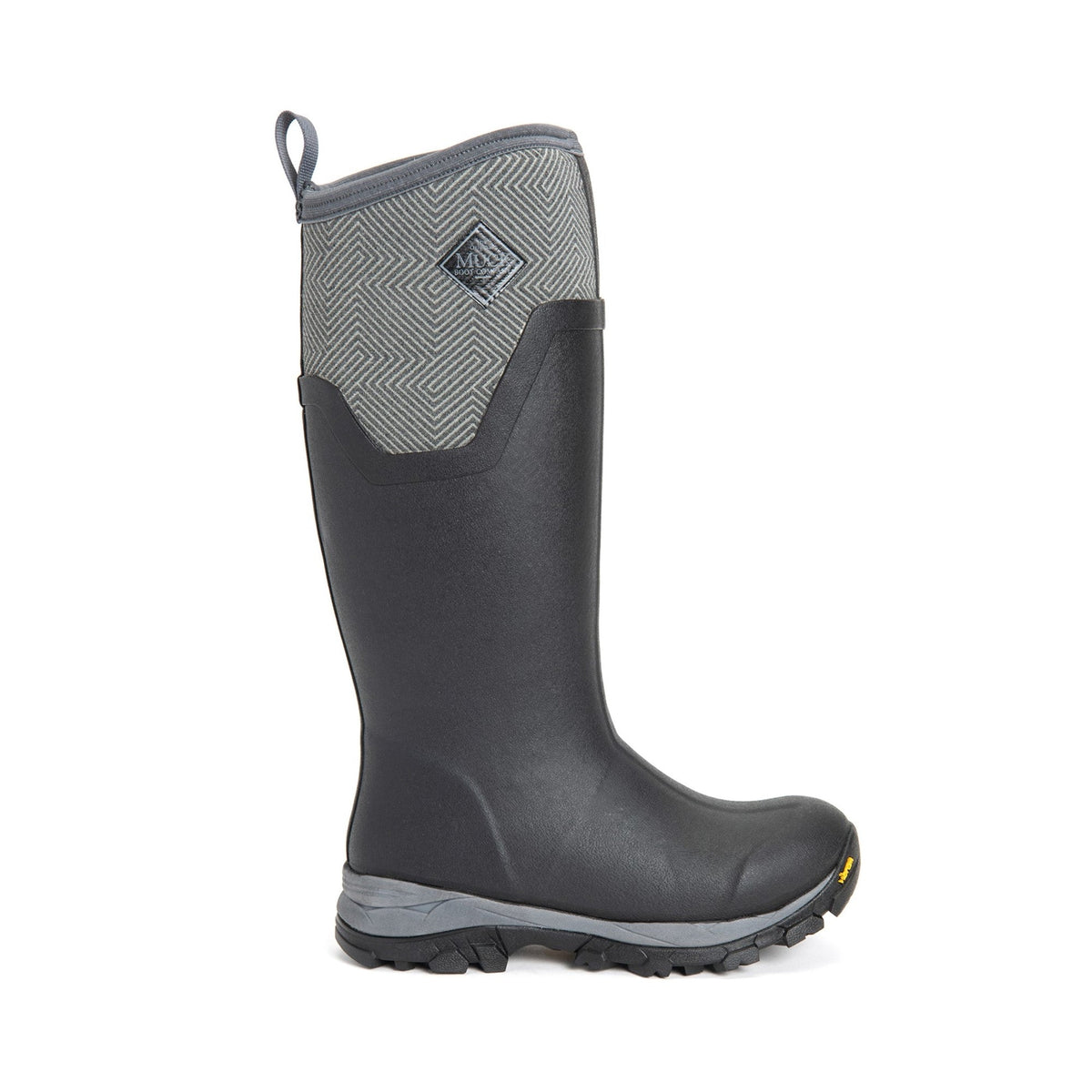 Muck Boots Arctic Ice Tall Womens Wellingtons - Black/Grey Geometric - Image 5