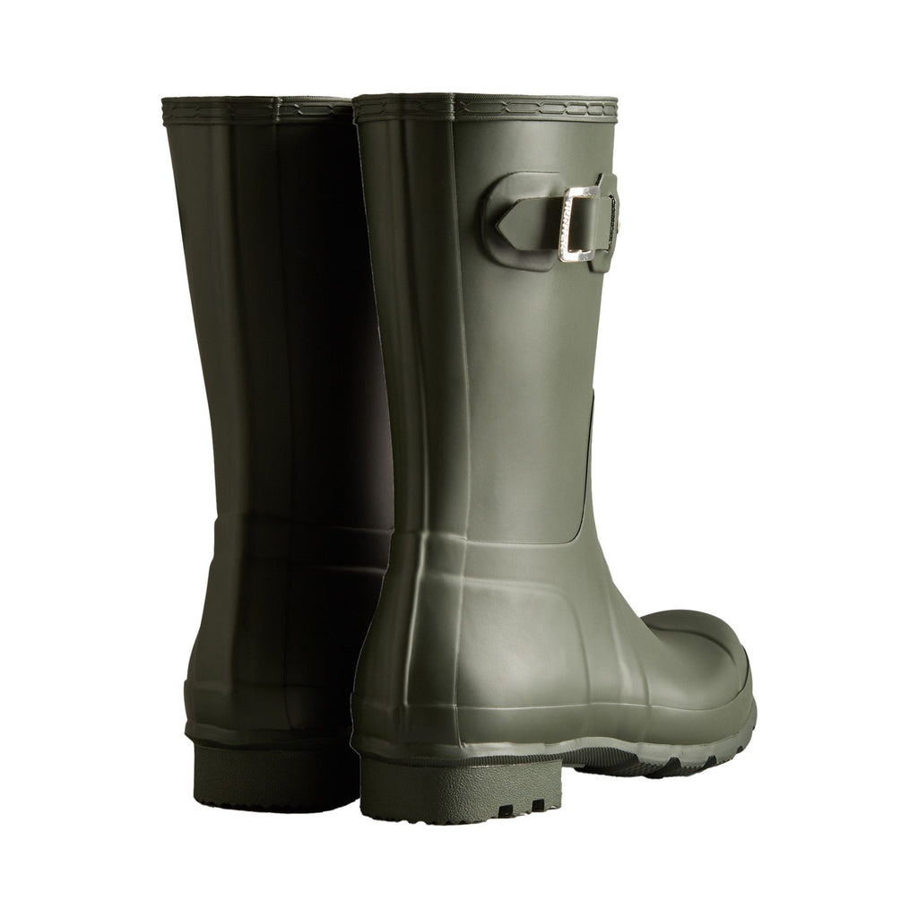 Hunter Original Short Mens Wellington Boots - Dark Olive - Image 2