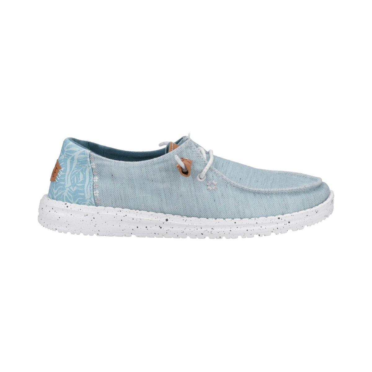 HEYDUDE Wendy Heathered Slub Tropical Womens Shoe - Blue - Image 4