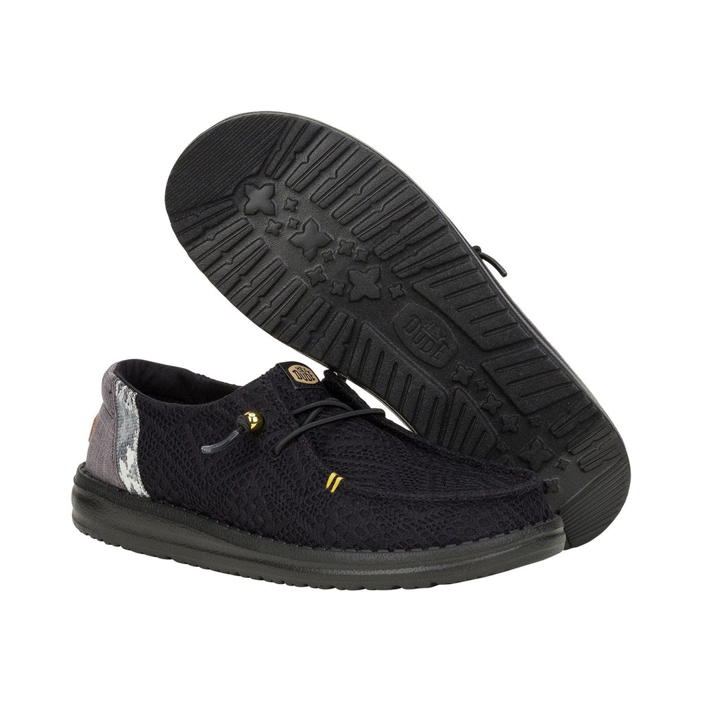 HEYDUDE Wendy Boho Crochet Womens Shoes - Black - Image 3