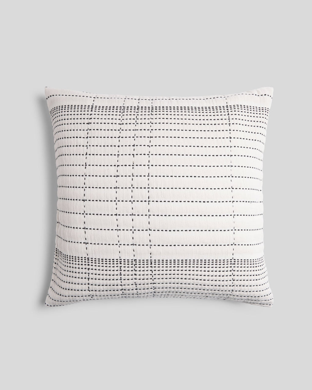 Hand Stitched Euro Pillow Cover - FINAL SALE (Ivory and Soft Black)