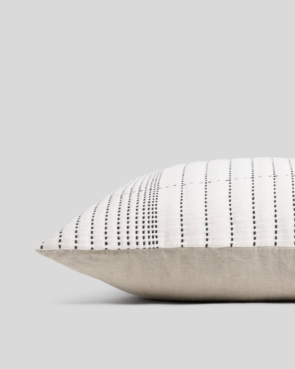Hand Stitched Euro Pillow Cover - FINAL SALE (Ivory and Soft Black) - Image 2