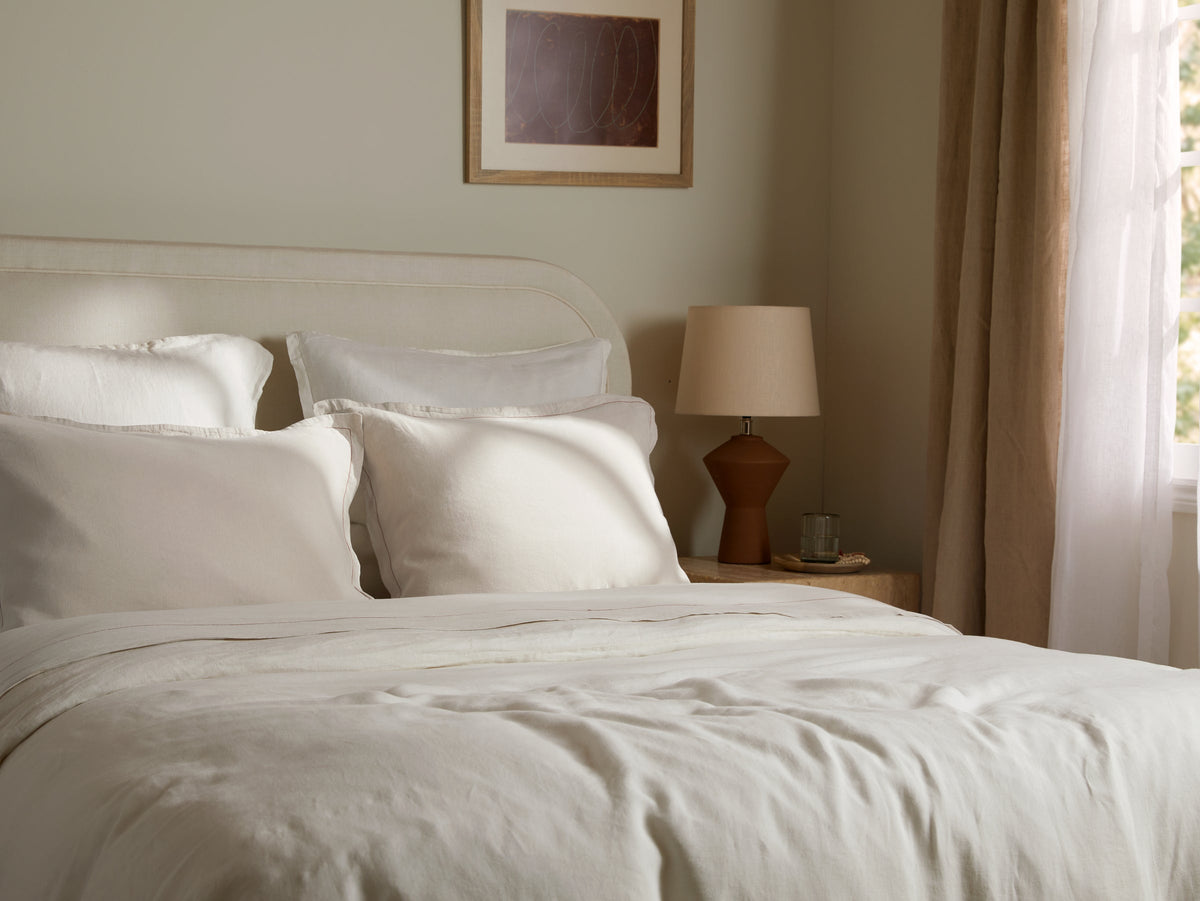Linen Tencel Duvet Cover - FINAL SALE (Bone with Canyon) - Image 2