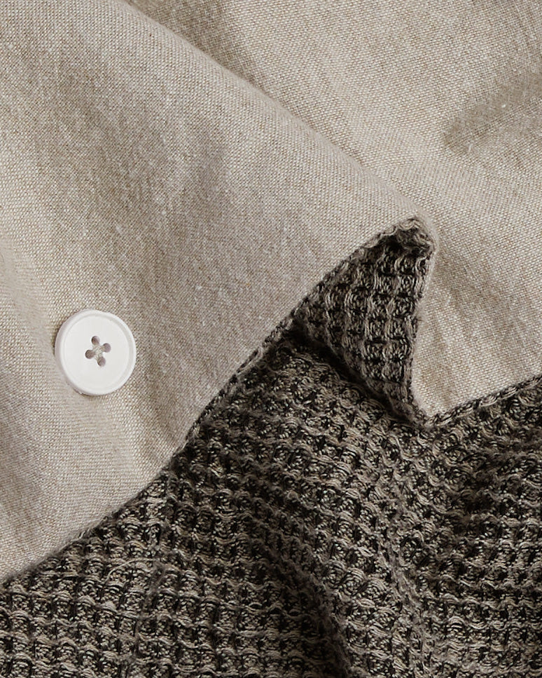 Honeycomb Duvet Cover - FINAL SALE (Soft Black and Natural) - Image 3
