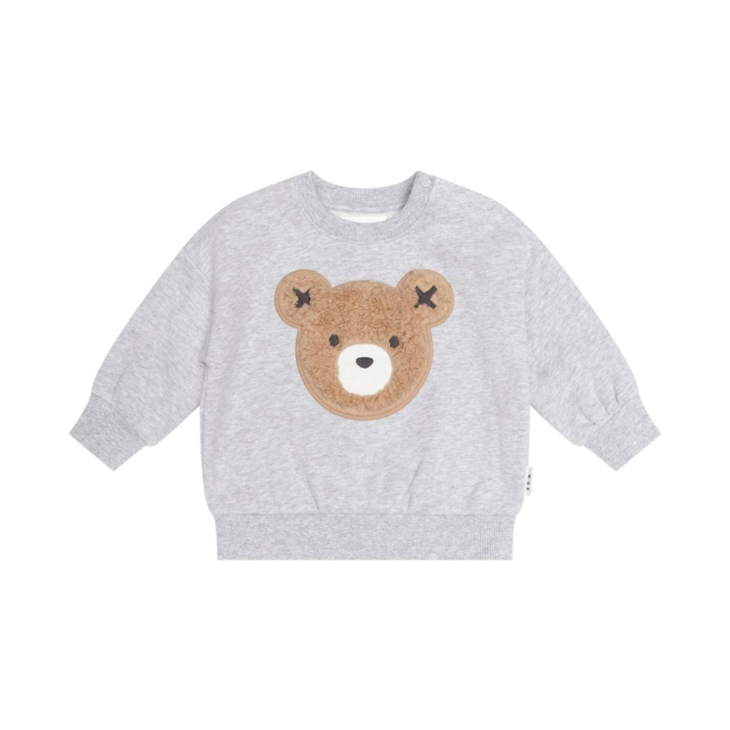 Huxbaby Furry Huxbear Sweatshirt – Grey Marle, 12-18M