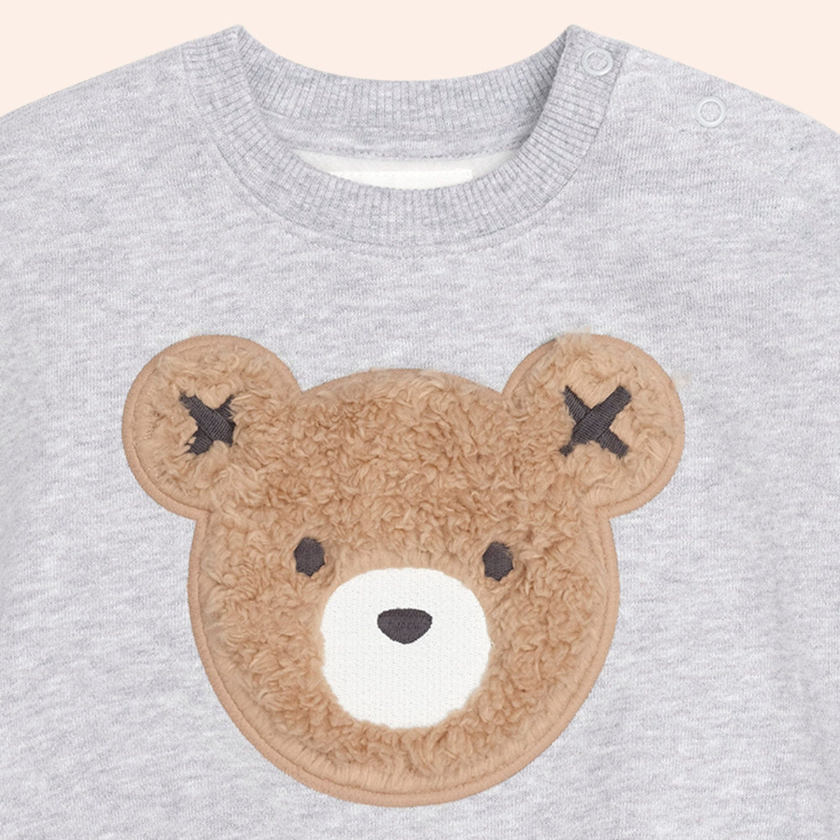 Huxbaby Furry Huxbear Sweatshirt – Grey Marle, 6-12M - Image 3