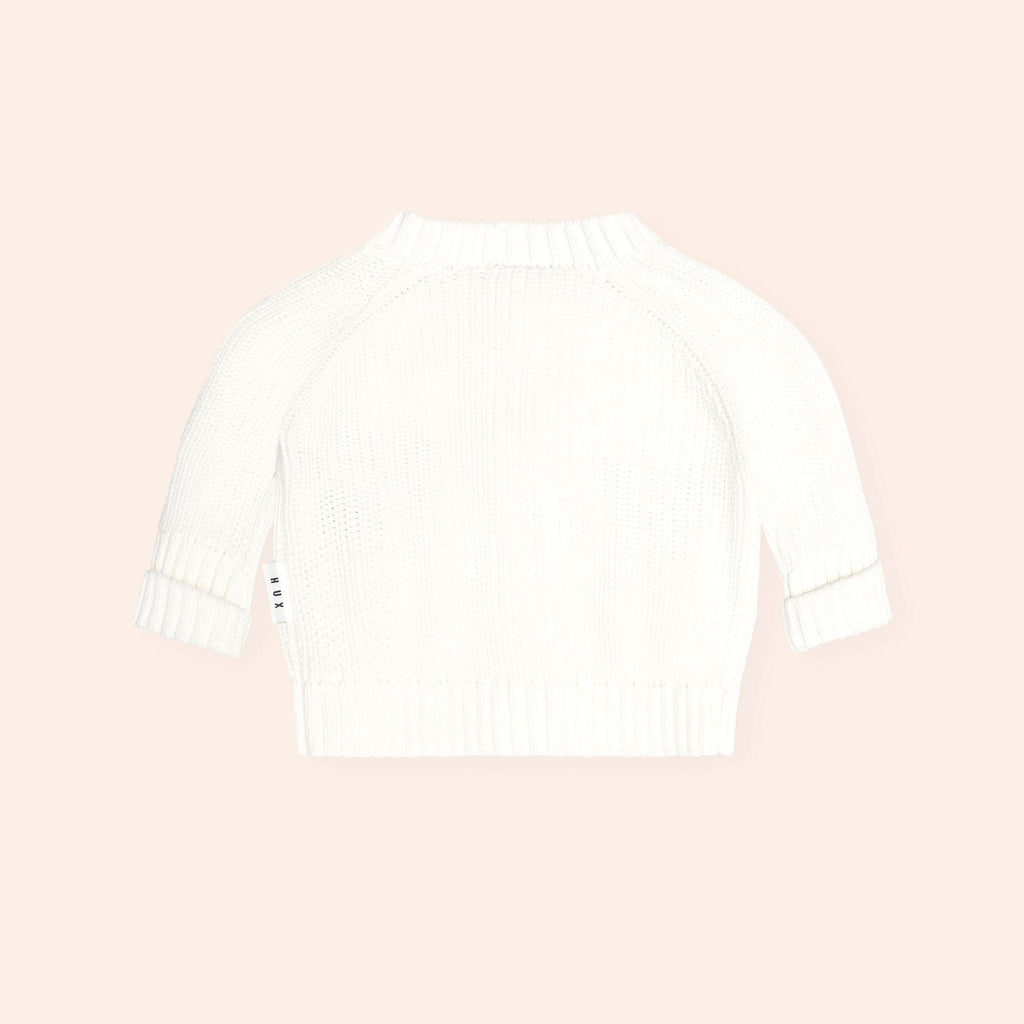 Huxbaby Peekaboo Hux Cardi – Almond Milk, Newborn - Image 3