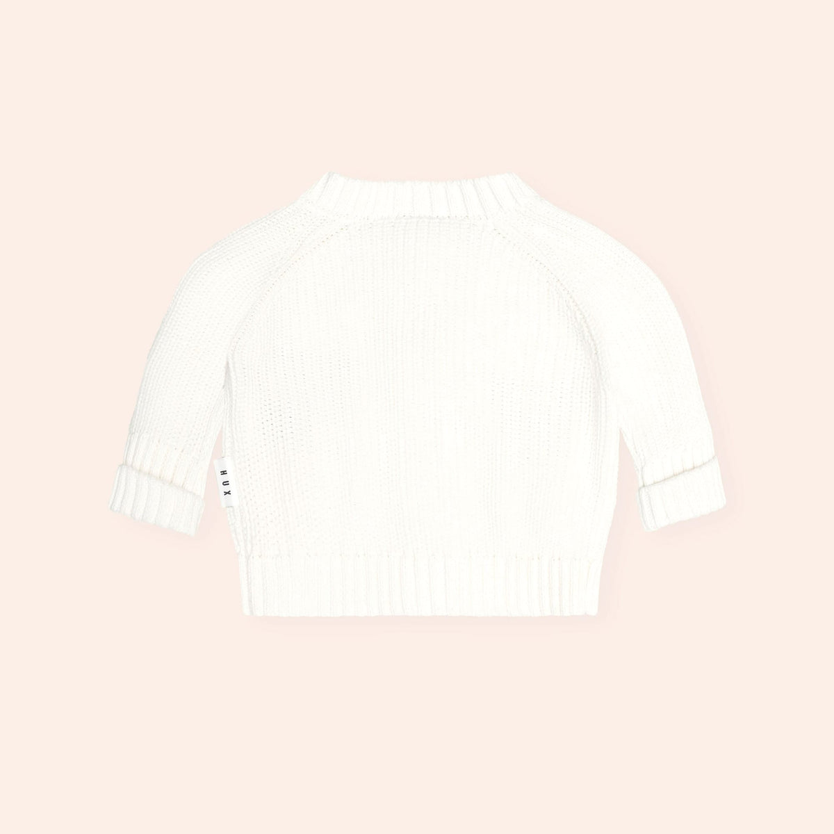 Huxbaby Peekaboo Hux Cardi – Almond Milk, 0-3M - Image 3