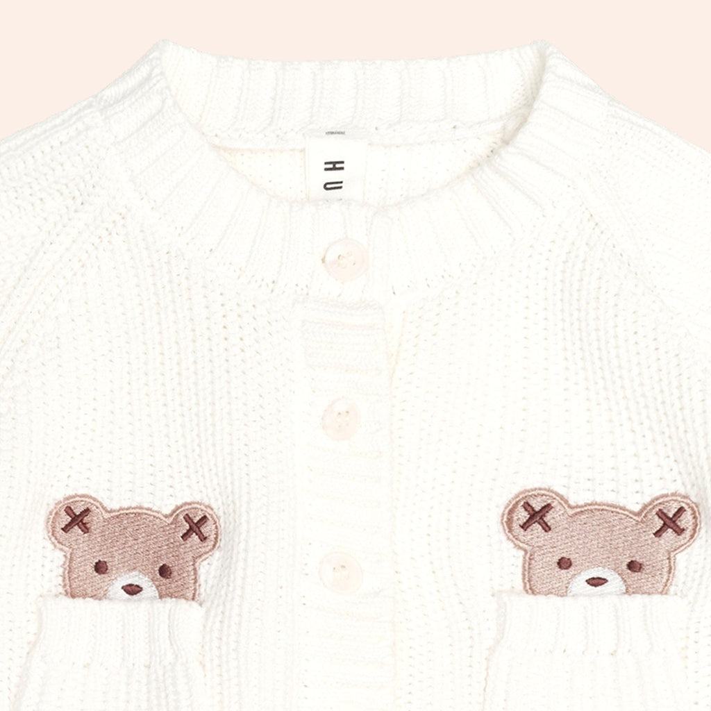 Huxbaby Peekaboo Hux Cardi – Almond Milk, Newborn - Image 2