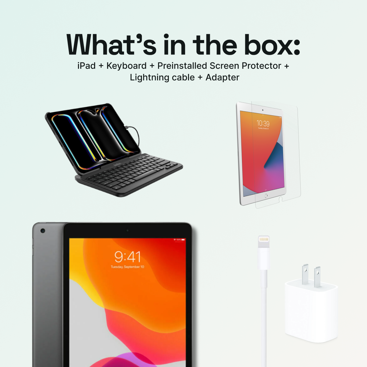 iPad 9th Gen + Belkin Keyboard - Pack - Image 5