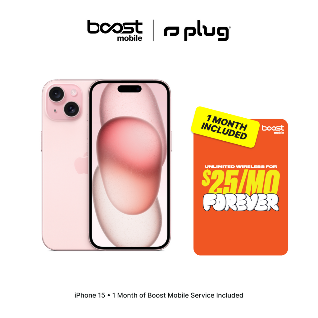 iPhone 15 Connected Pack (Unlocked) + 1 Month Boost Mobile