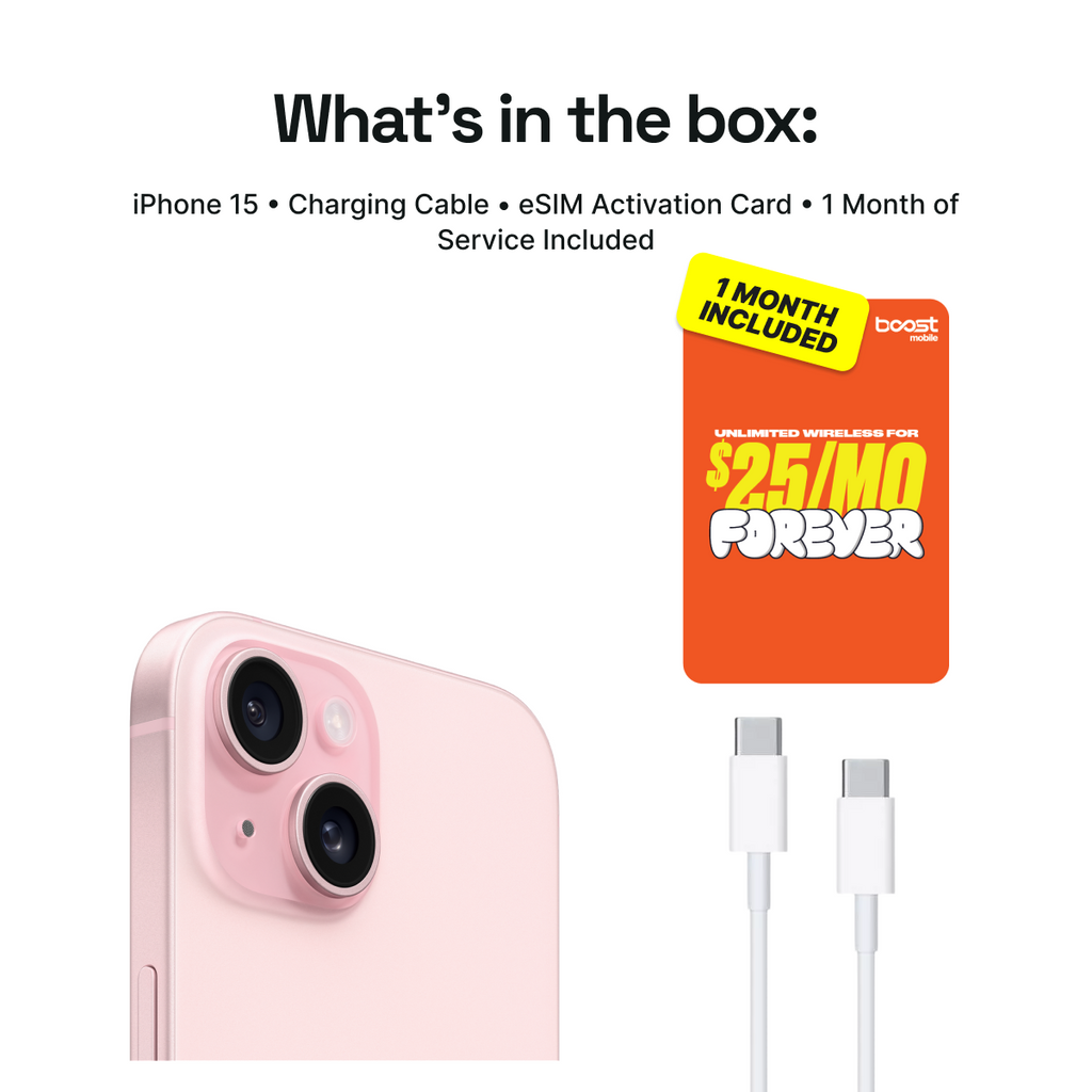 iPhone 15 Connected Pack (Unlocked) + 1 Month Boost Mobile - Image 2