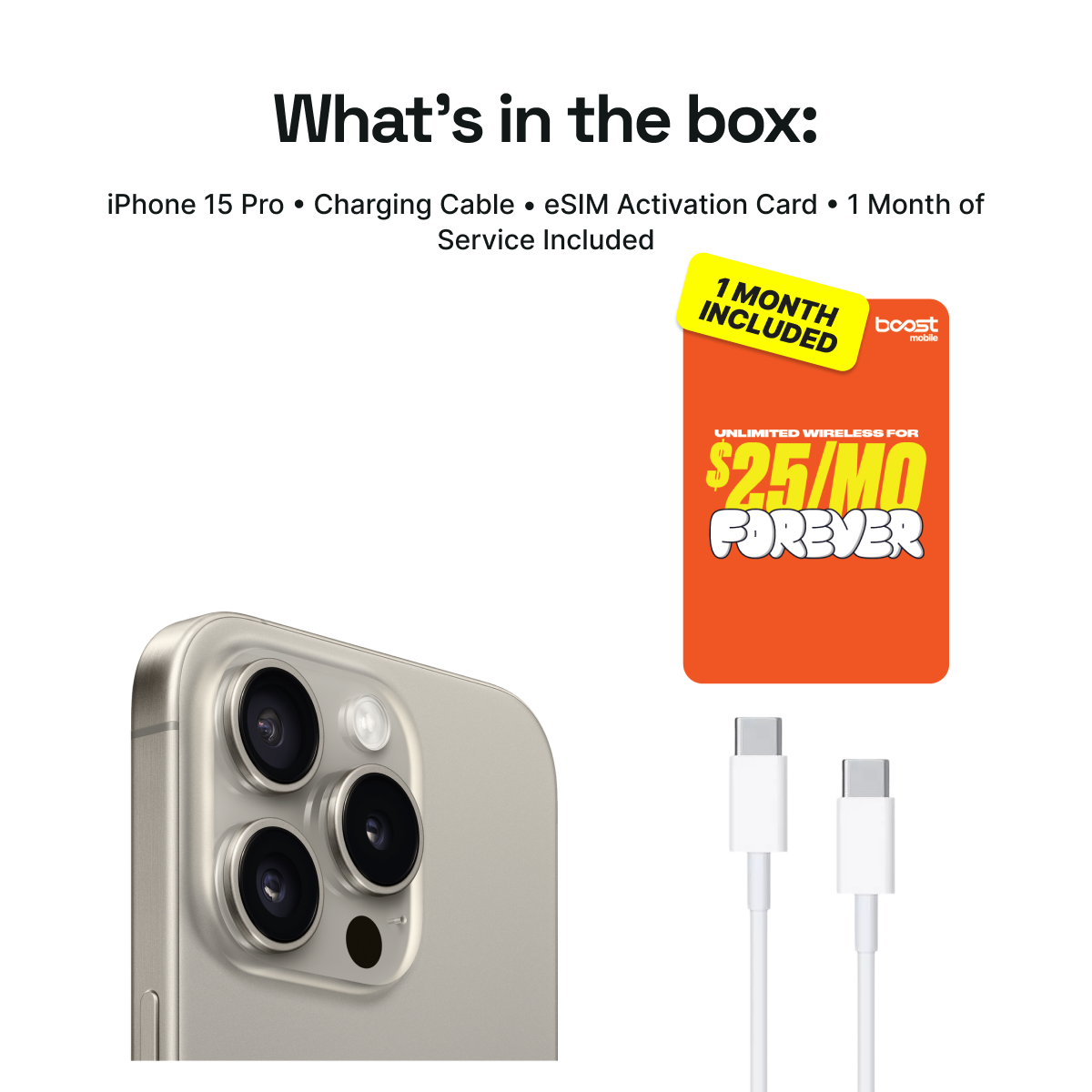 iPhone 15 Pro Connected Pack (Unlocked) + 1 Month Boost Mobile - Image 2