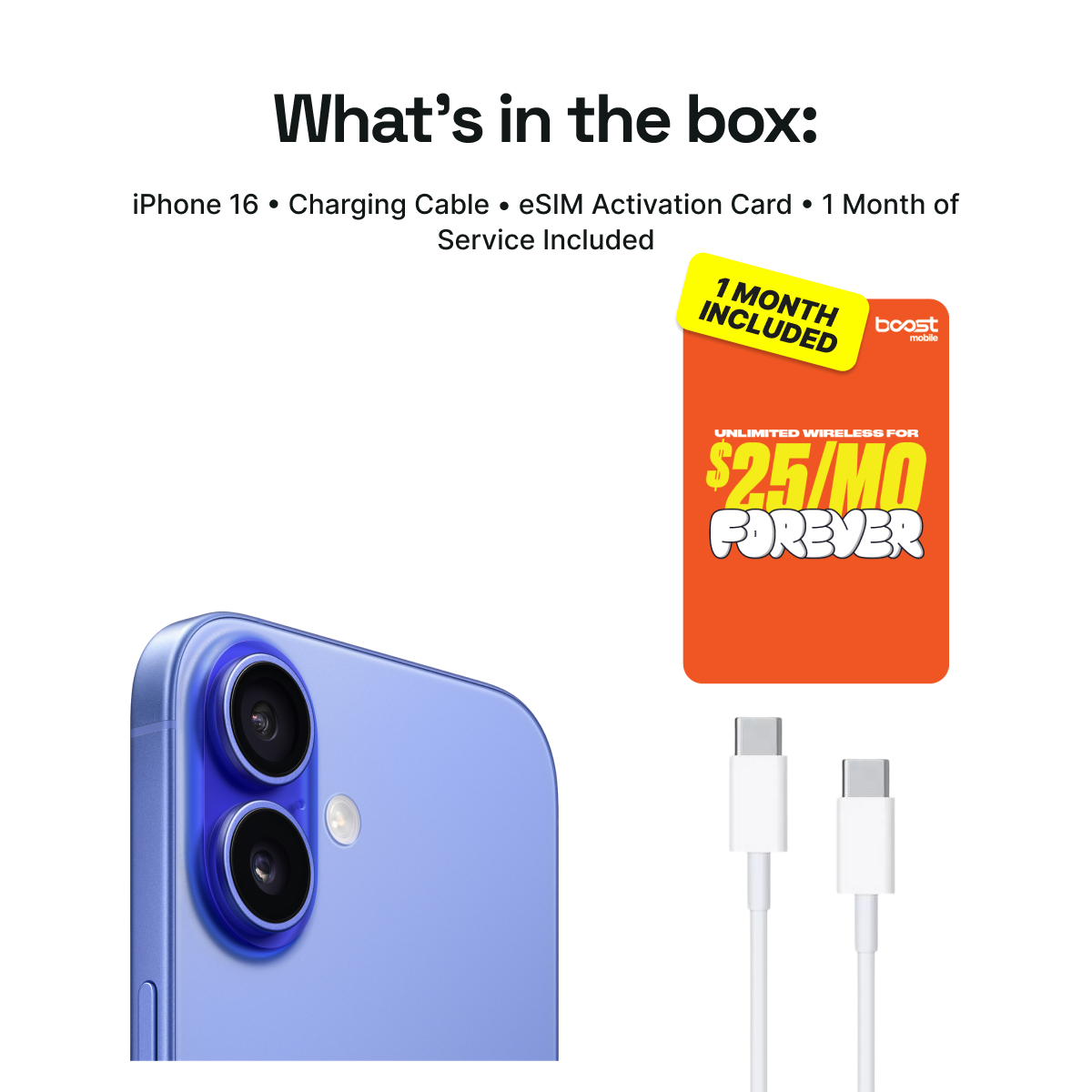 iPhone 16 Connected Pack (Unlocked) + 1 Month Boost Mobile - Image 2