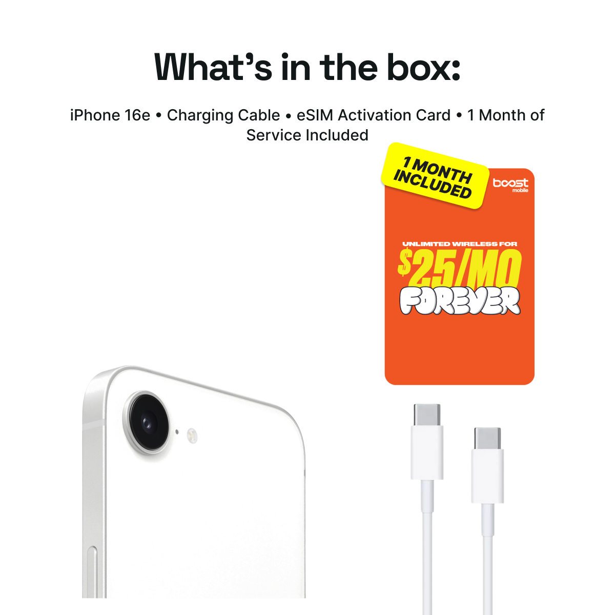 iPhone 16e Connected Pack (Unlocked) + 1 Month Boost Mobile - Image 2