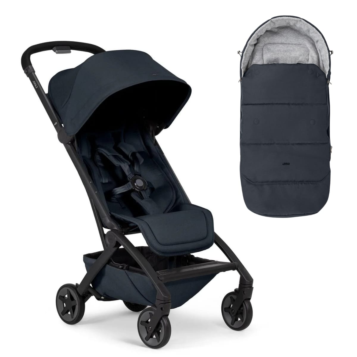Joolz Aer2 Lightweight Compact Stroller + Footmuff Bundle - Dark Navy Blue