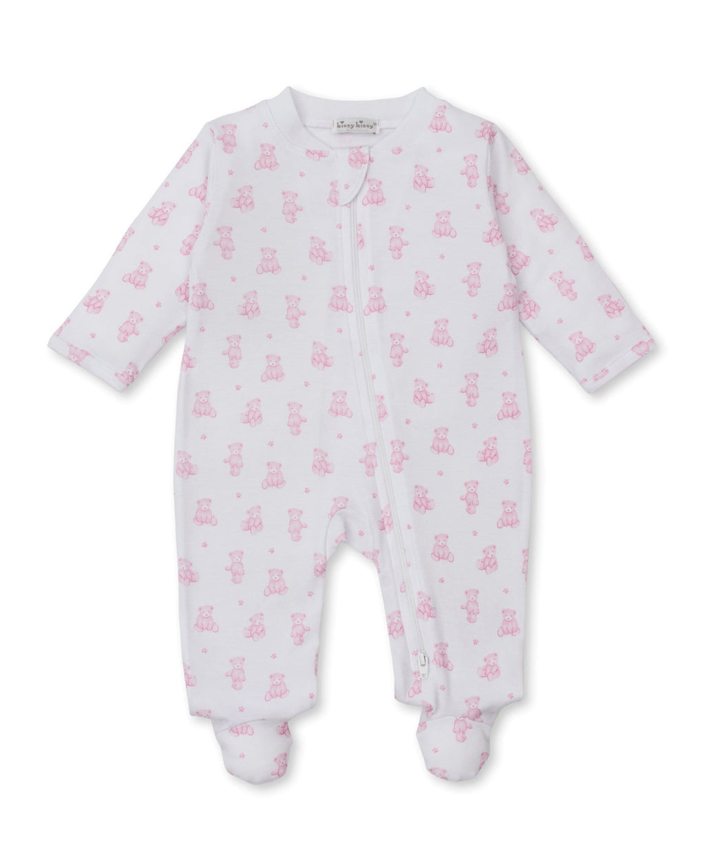 Kissy Kissy Footie w/ Zip - Teddy Bears, Pink, Newborn