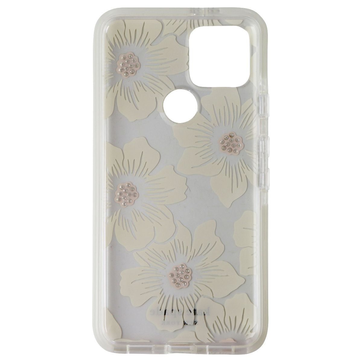Kate Spade Defensive Hardshell Case for Google Pixel 5 - Hollyhock Floral Clear - New - Image 3