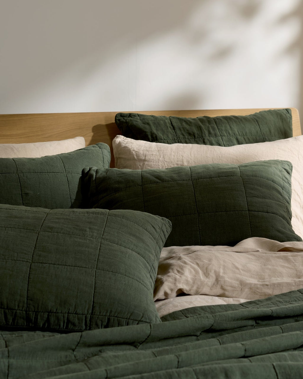 Linen Box Quilted Sham Set (Evergreen) - Image 2