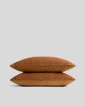 Linen Box Quilted Sham Set (Tobacco)