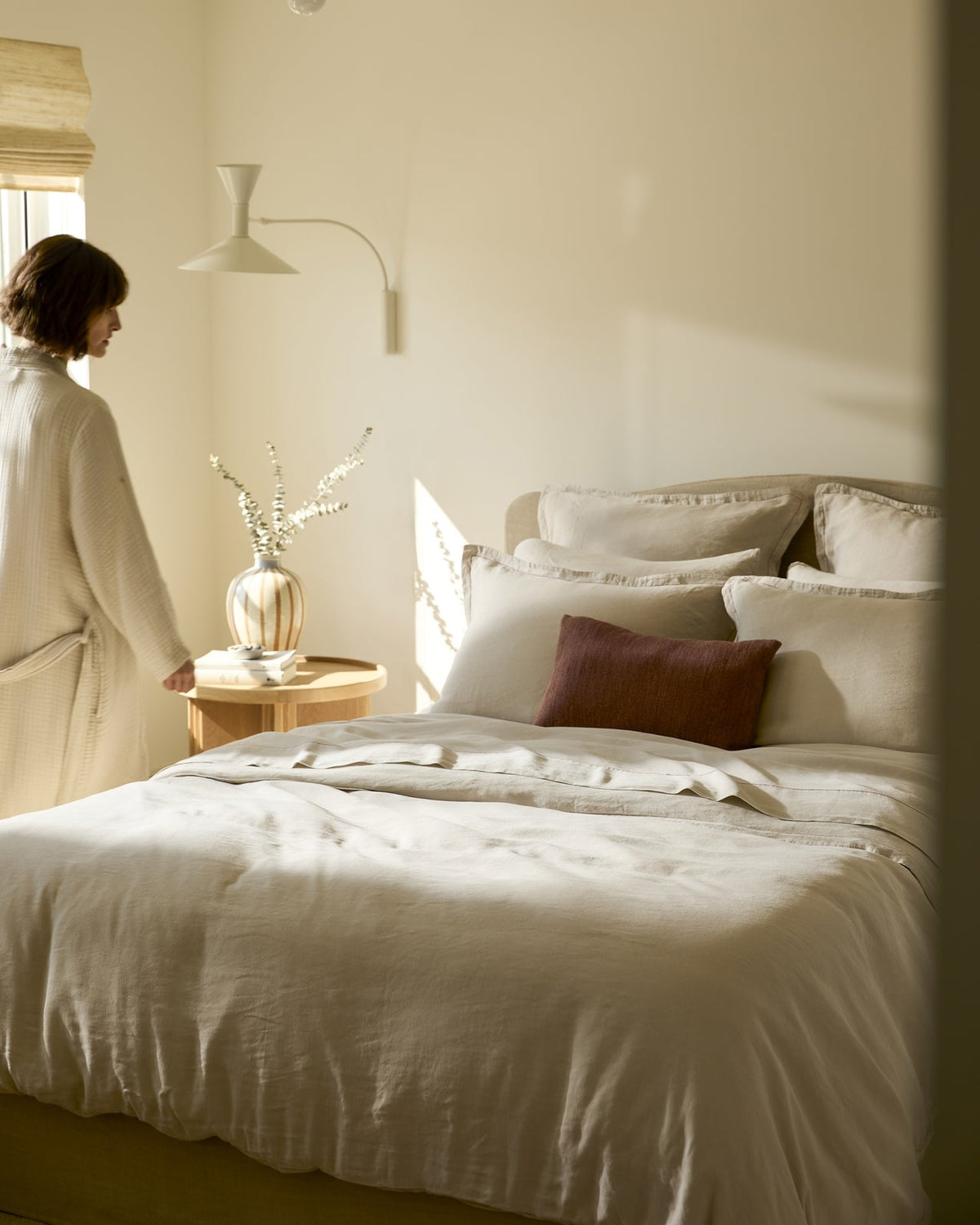 Linen Duvet Cover Set - Bone F/Q - Image 4