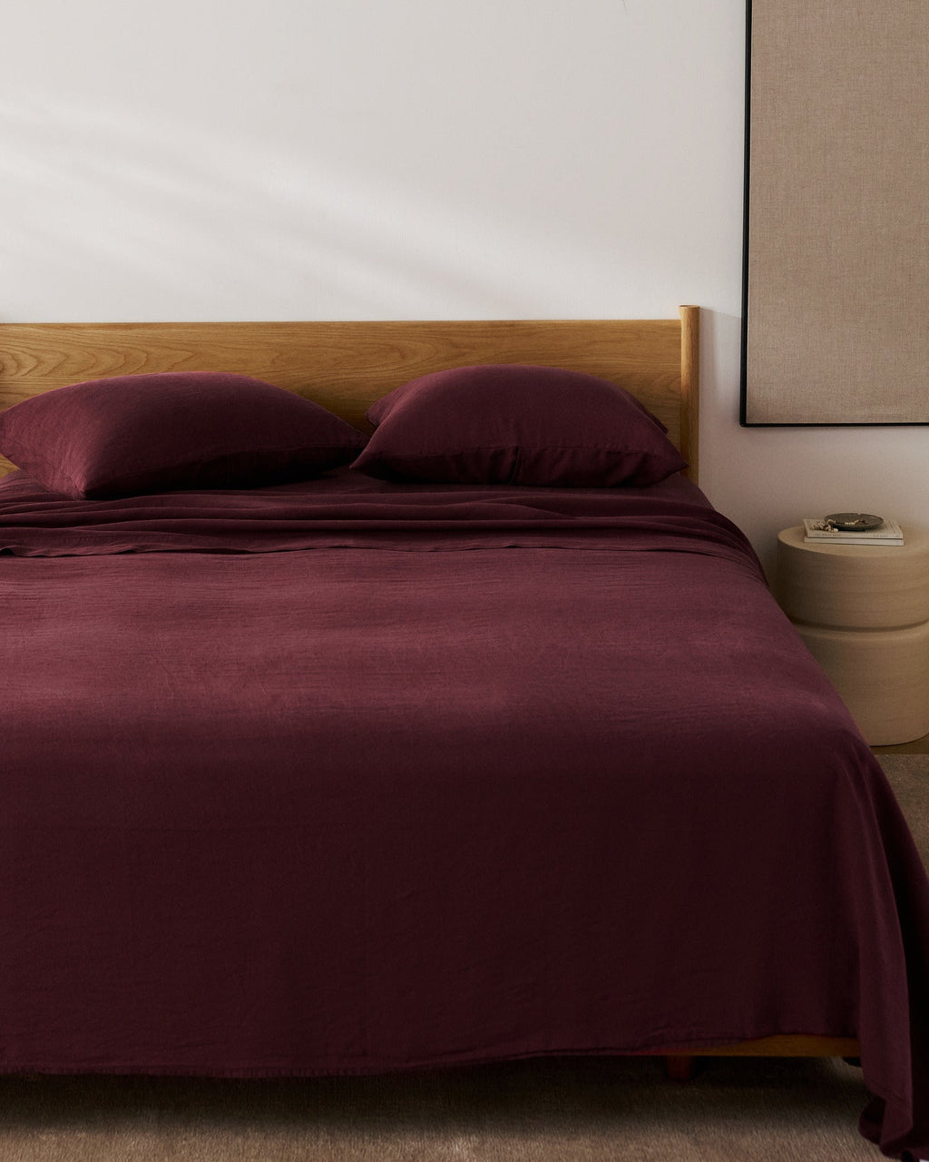 Linen Tencel Sheet Set - Garnet F/Q - Image 4