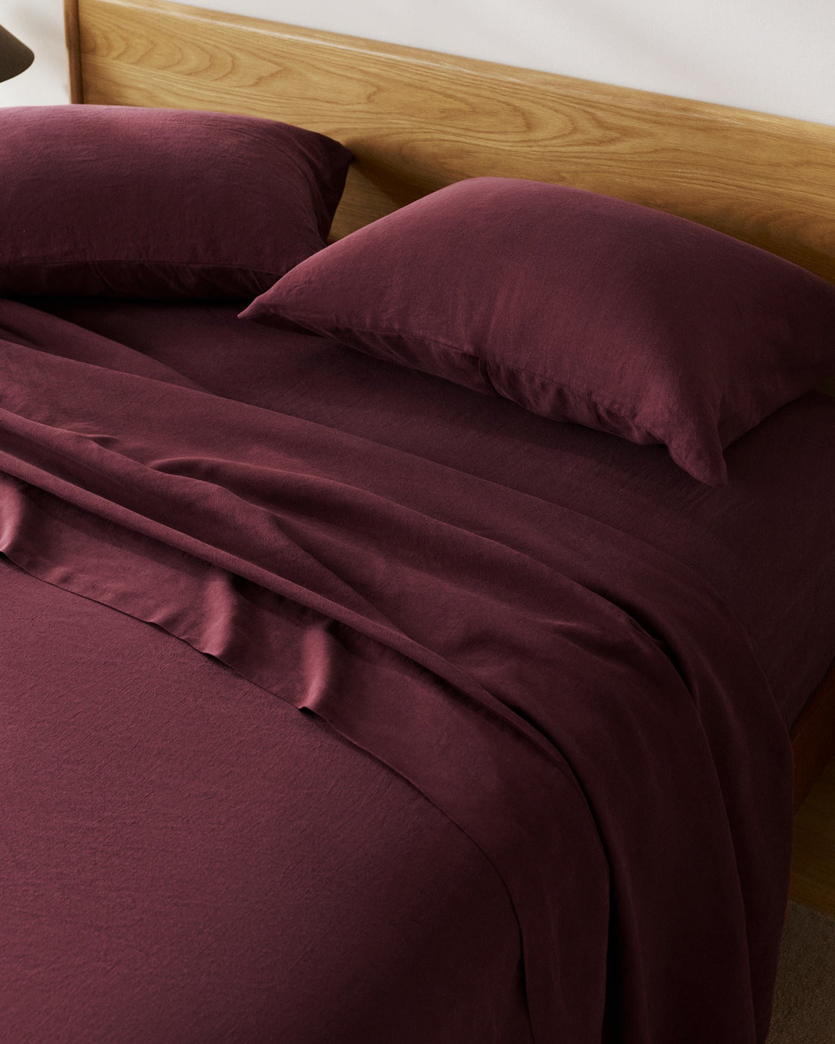 Linen Tencel Sheet Set - Garnet F/Q - Image 2