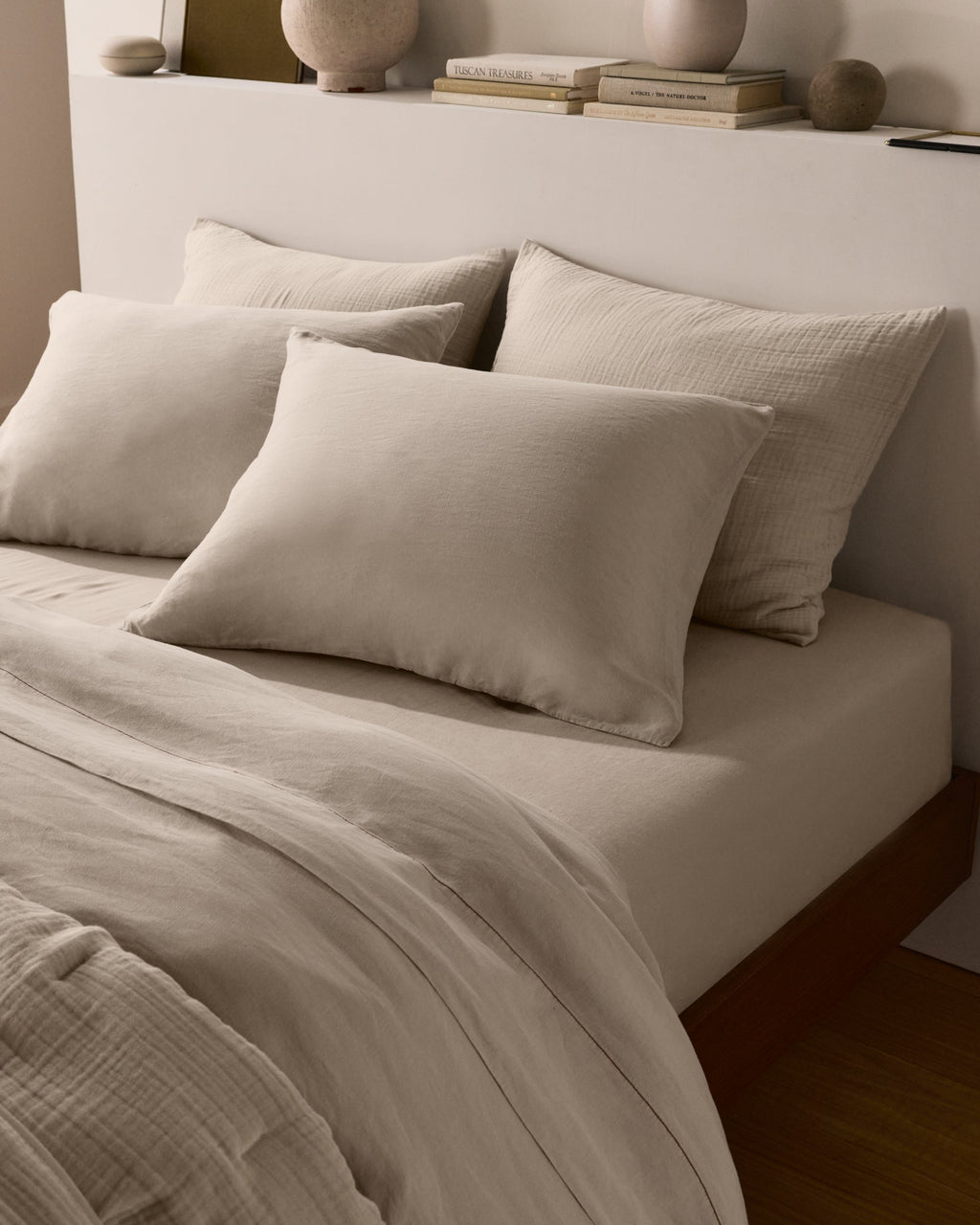 Linen Tencel Sheet Set - Bone K/CK - Image 2