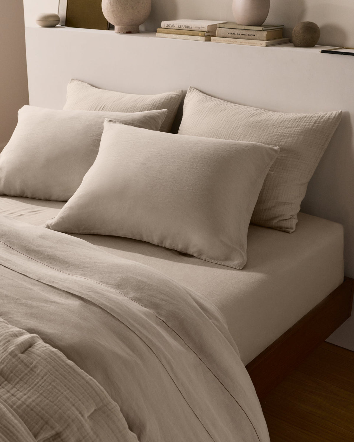 Linen Tencel Sheet Set - Bone K/CK - Image 2