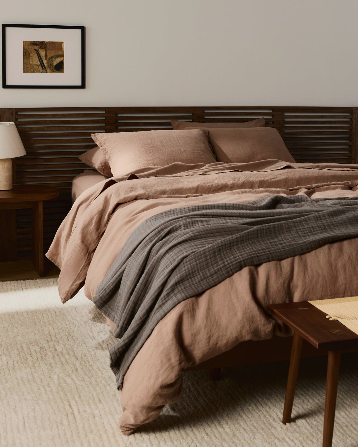 Cloud Linen Gauze Throw (Warm Grey) - Image 2