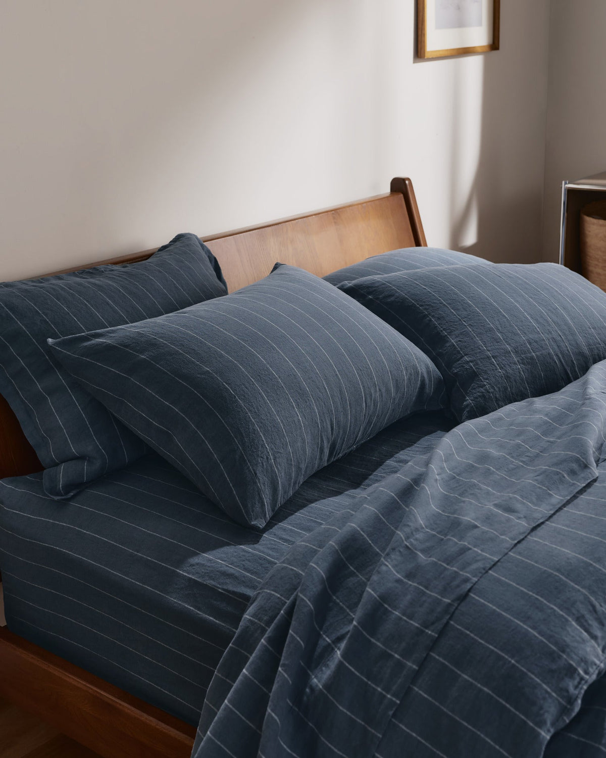 Linen Sheet Set - Dusk Stripe F/Q - Image 5