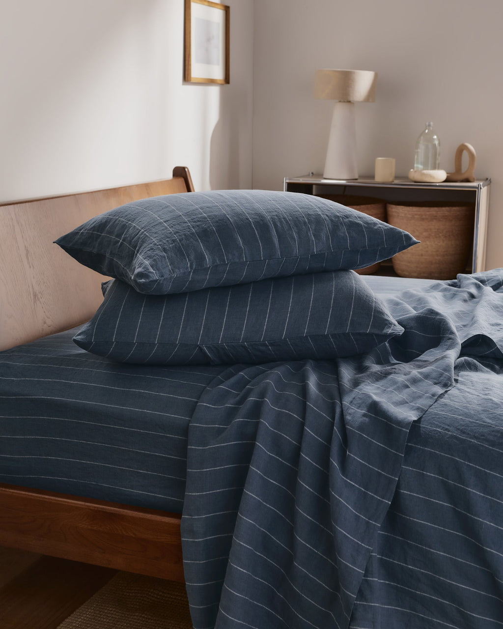 Linen Sheet Set - Dusk Stripe F/Q - Image 2