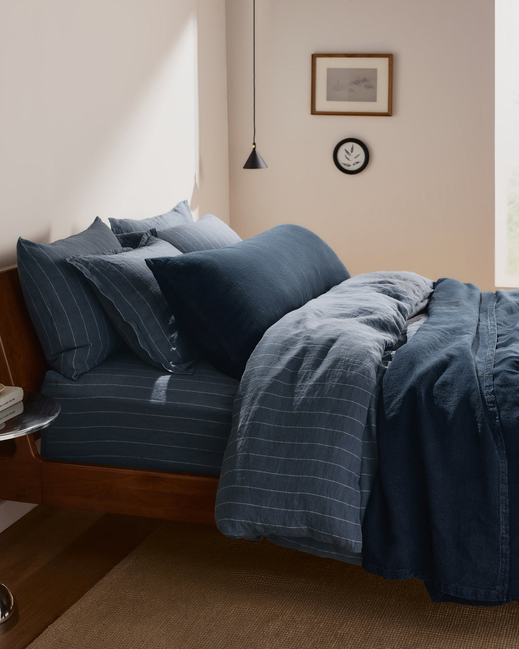 Linen Duvet Cover Set - Dusk Stripe K/CK - Image 5