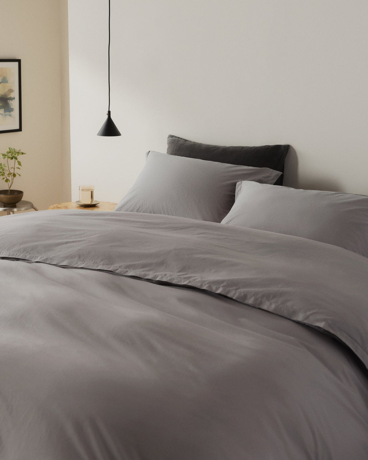 Percale Duvet Cover Set - Pebble TW/XL - Image 2
