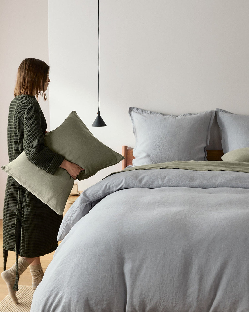 Linen Duvet Cover (Sky) - Image 5