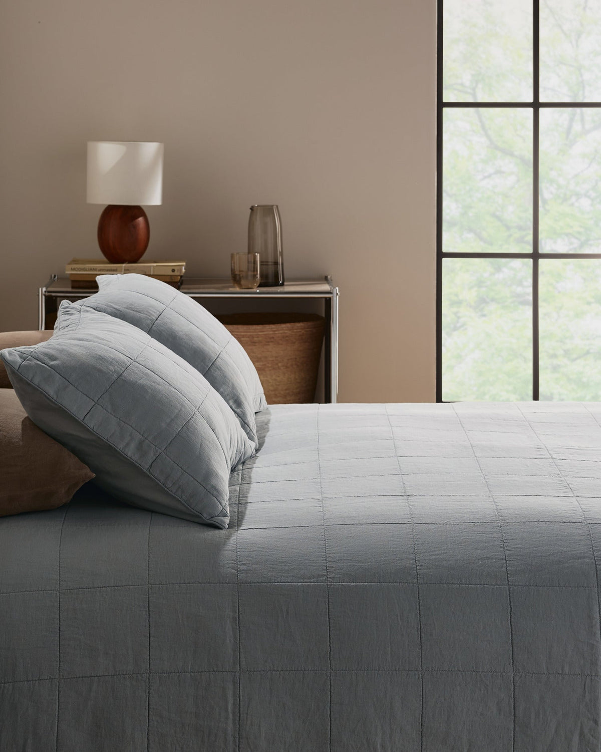 Linen Box Quilted Sham Set (Sky) - Image 6