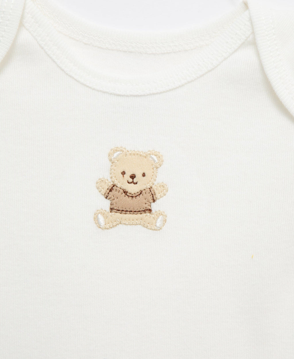 Little Me Gentle Bear 3-Pack Bodysuits - Ivory, 3M - Image 4