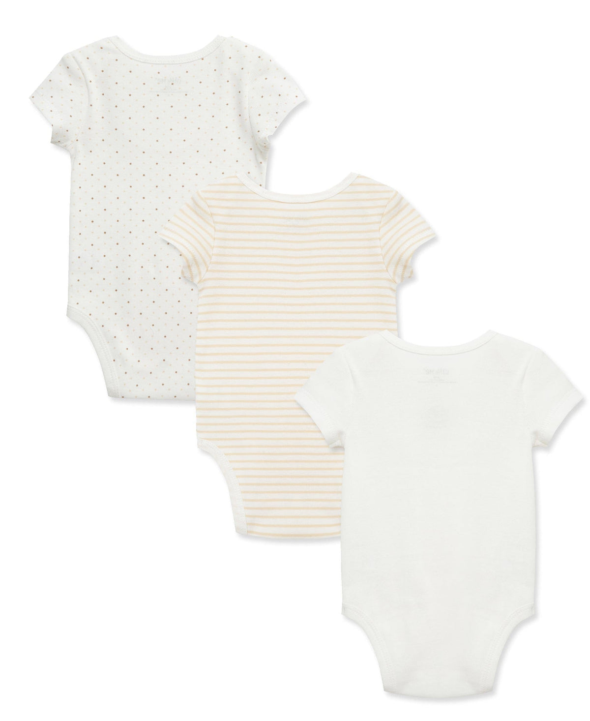 Little Me Gentle Bear 3-Pack Bodysuits - Ivory, NB - Image 2