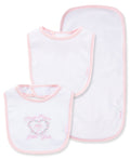 Little Me Thank Heaven For Little Girls Bib & Burp Set - Pink Multi, One Size
