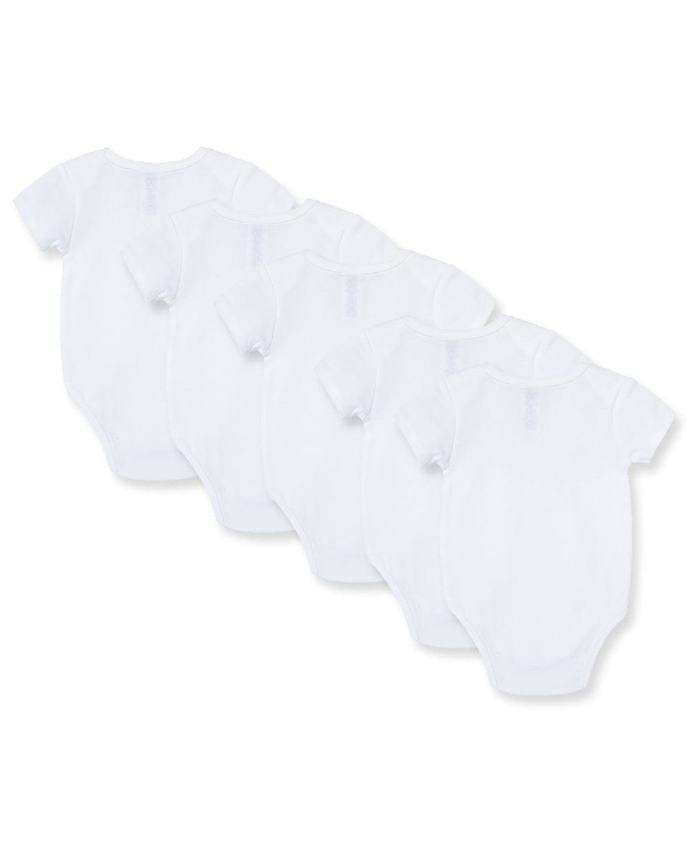 Little Me White 5-Pack Bodysuits - White, NB - Image 2
