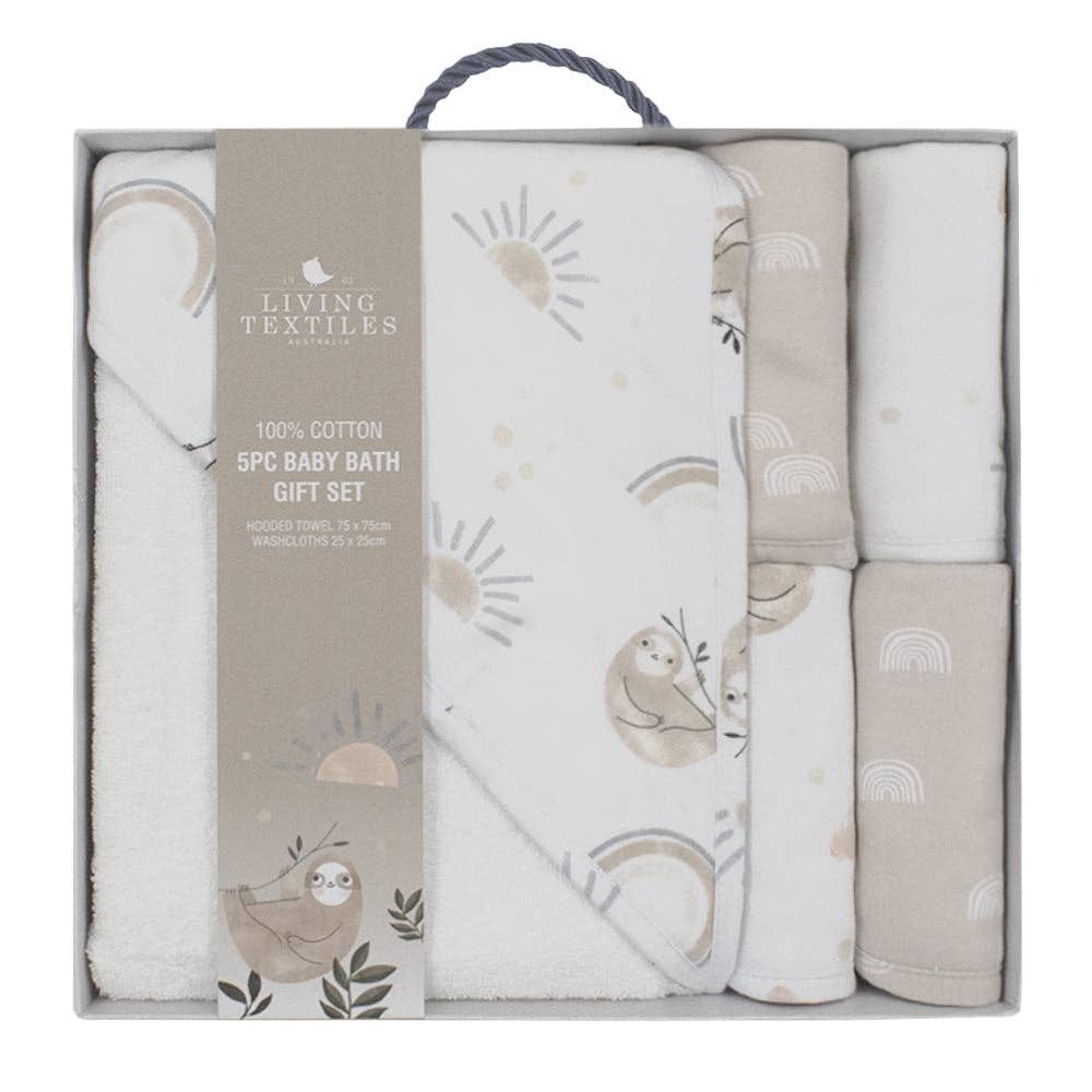 Living Textiles 5pc Bath Gift Set - Rainbow Sloth - Image 10