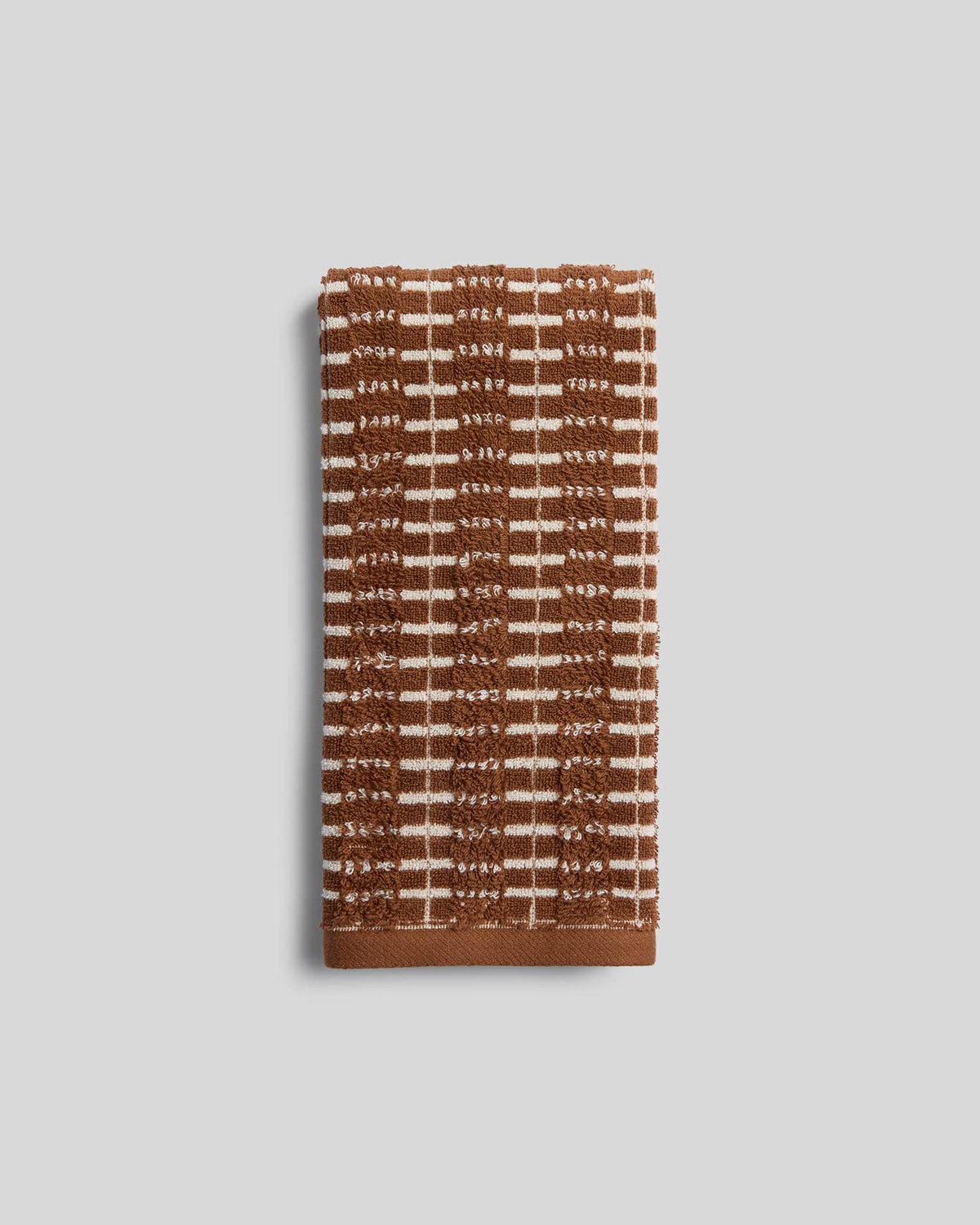 Organic Ladder Stripe Towels (Tobacco and Cream) - Hand Towel