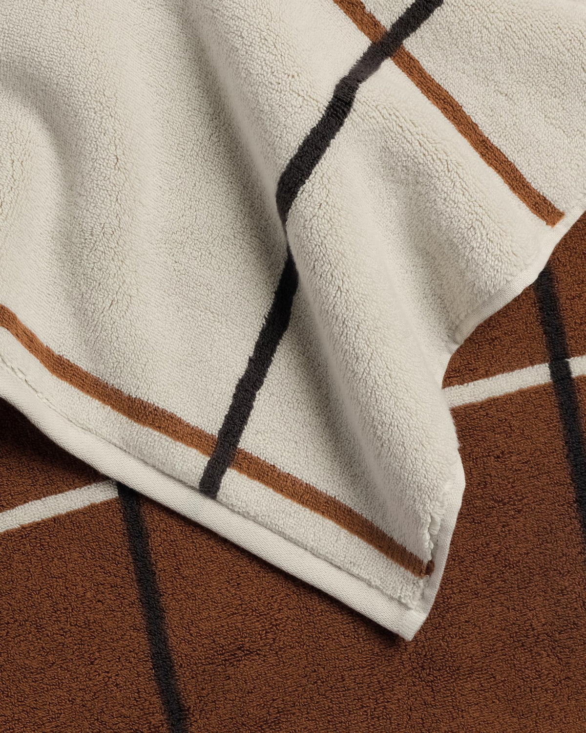 4+4 Organic Plush Bath Bundle - Bone Windowpane - Image 3