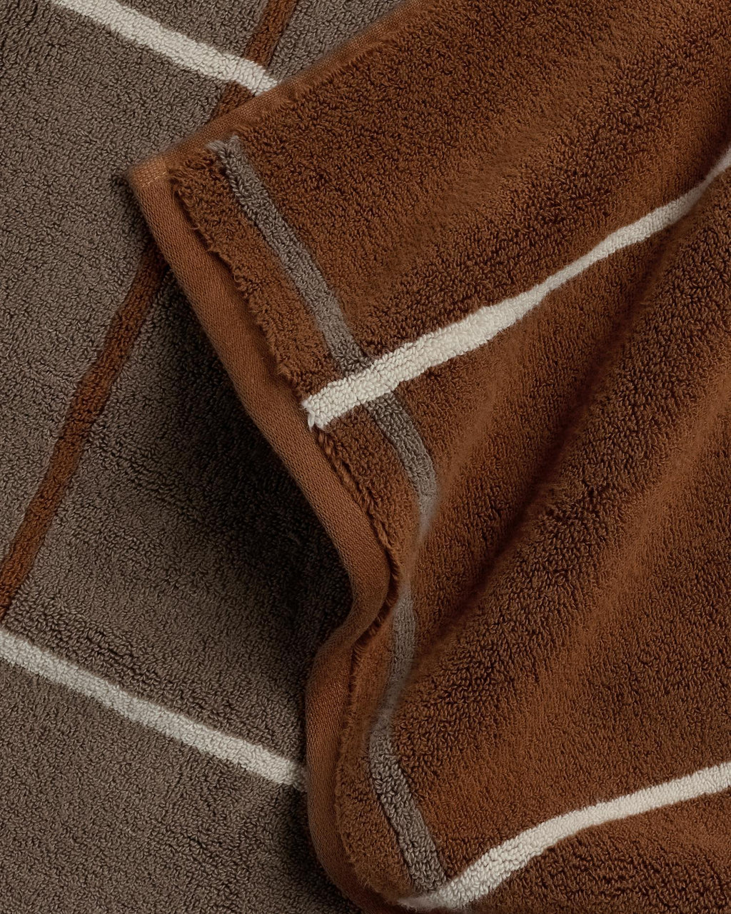 4+4 Organic Plush Bath Bundle - Tobacco Windowpane - Image 3