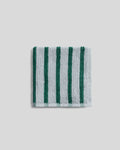 Organic Resort Stripe Towels (Sky with Malachite) - Washcloth