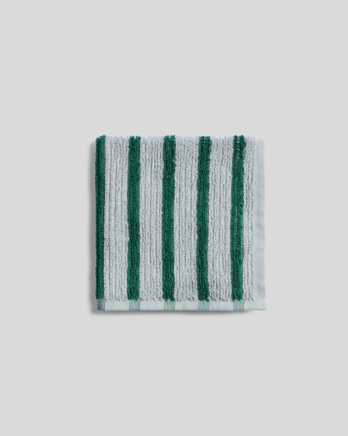 Organic Resort Stripe Towels (Sky with Malachite) - Washcloth