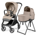 PEG Switch Reversible Handle Stroller + Culla Flex Bassinet With Stand - Desert